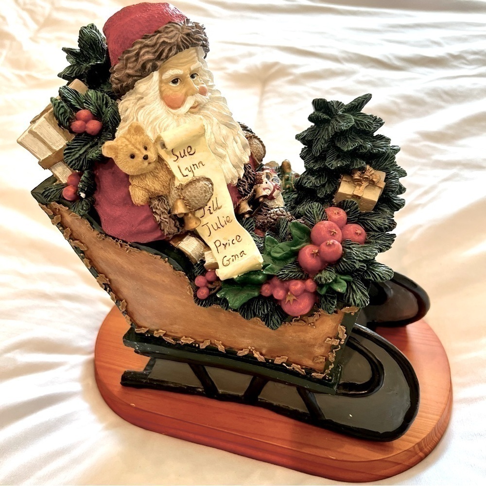 Lynn Haney Collection Through The Years Vintage Santa Sleigh Figures 1991